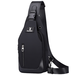 花花公子胸包男士斜挎包新款防水包包大容量男款牛津布单肩背包