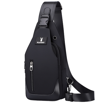 花花公子男士斜挎包单肩胸包新款