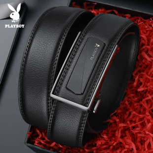 潮休闲裤 腰带青年年轻人时尚 带 皮带男真皮自动扣男士 花花公子新款