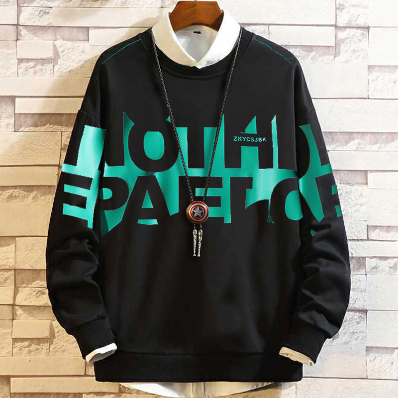 特大码加肥加大春秋肥佬圆领卫衣