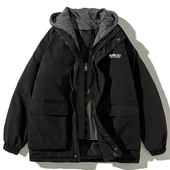 加肥加大号肥佬特大码 胖哥宽松400斤假两件棉服棉衣棉袄外套男冬