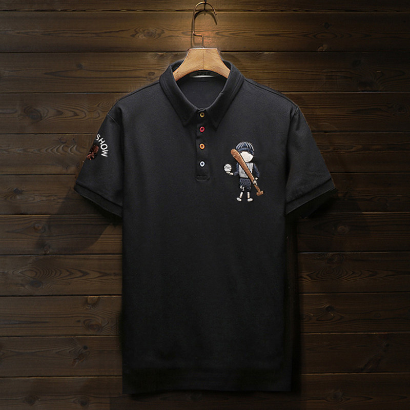 新加肥加大号特大码肥佬潮胖人男夏8xl刺绣翻领短袖polo衫胸围155