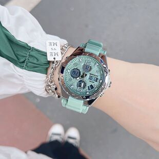 青少年女士手表学生潮流初中高中儿童运动夜光防水多功能电子女表