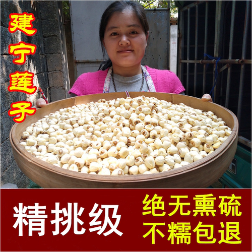 正宗福建建宁莲子干货500g去芯无硫建莲新鲜手工通芯白莲子中药材