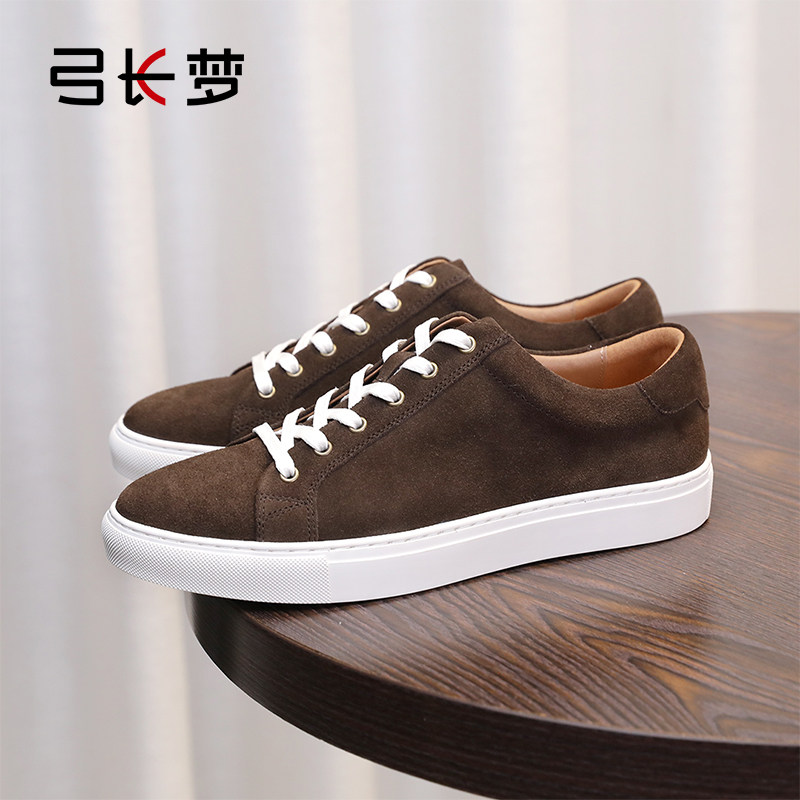 【质保90天】弓长梦新款透气板鞋韩版潮流男士手工磨砂牛皮休闲鞋,流行男鞋,休闲板鞋,淘宝优惠券,粉丝福利购,淘宝优惠卷