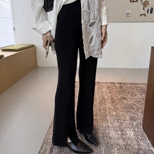 裤 摩登197高腰显瘦开叉裤 百搭弹力微喇西装 时尚 3226A 女2025秋新款