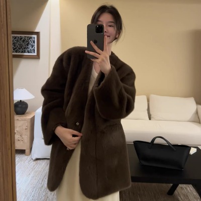 摩登197皮毛一体保暖水貂毛外套