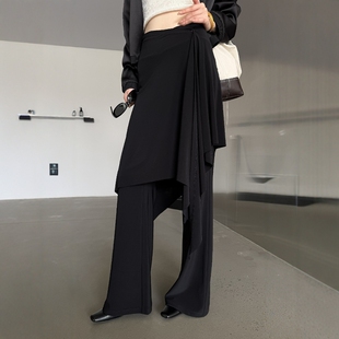 显瘦百搭休闲阔腿裤 爆款 2K198 女2026春季 摩登197可拆卸屁帘微喇裤
