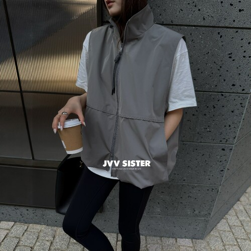 JVVSISTER工装风立领马甲外套女