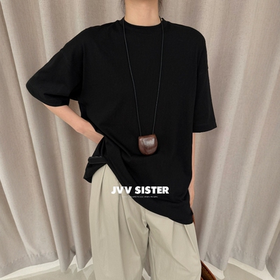 JVVSISTER宽松休闲圆领短袖T恤