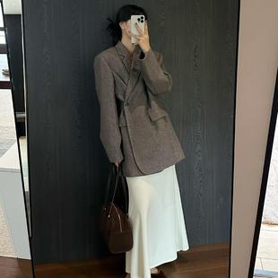 摩登197韩版毛呢西装外套女秋冬新款高级感气质宽松休闲西服73618