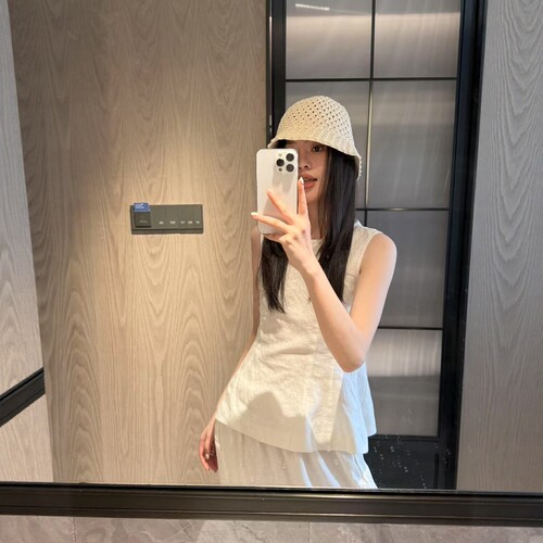 摩登197纯亚麻内搭外穿无袖背心