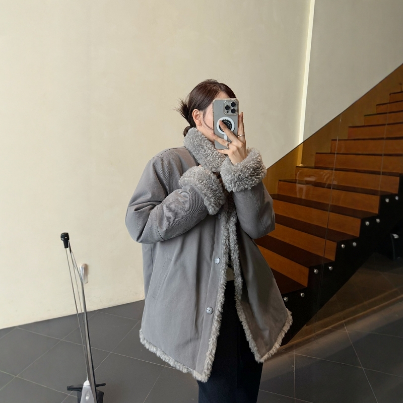 摩登197双面穿仿皮草羊羔毛外套