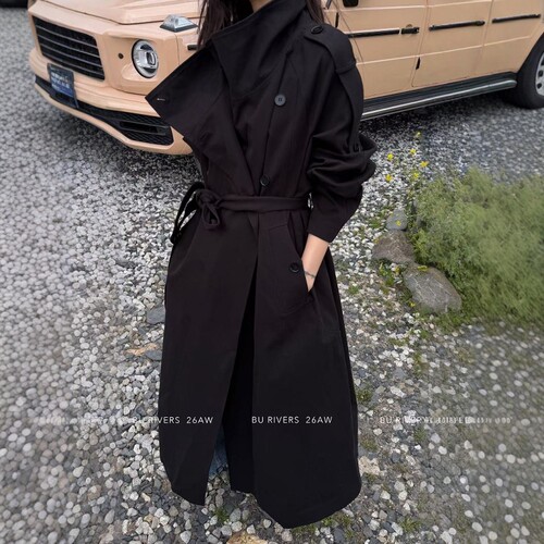 BURIVERS高级感立领长款风衣女