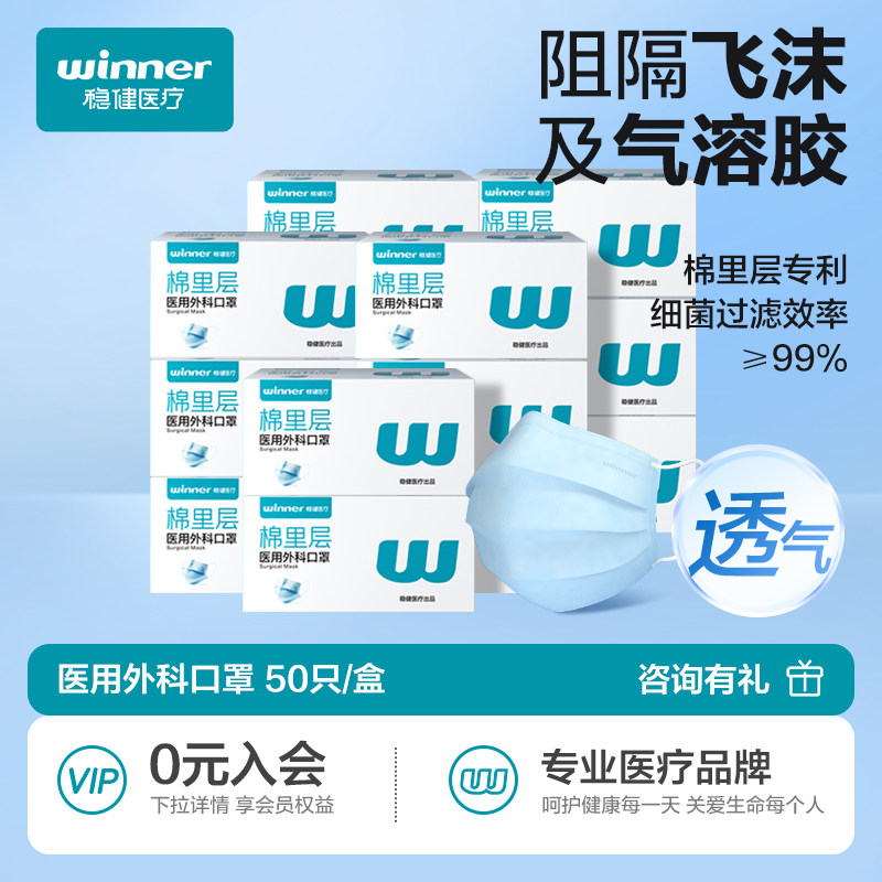 Winner稳健一次性外科口罩