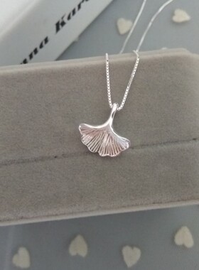 森系短款甜美风树叶银项链