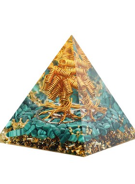厂家直销水晶球金字塔摆件碎石工艺品家居装饰品能量摆件