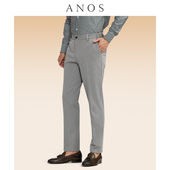 男商务休闲免烫春秋修身 ANOS灰色西裤 直筒松紧腰 零压弹力通勤