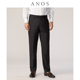 秋季 ANOS升级款 免烫抗皱微弹垂感长裤 男商务修身 深灰色鸟眼纹西裤