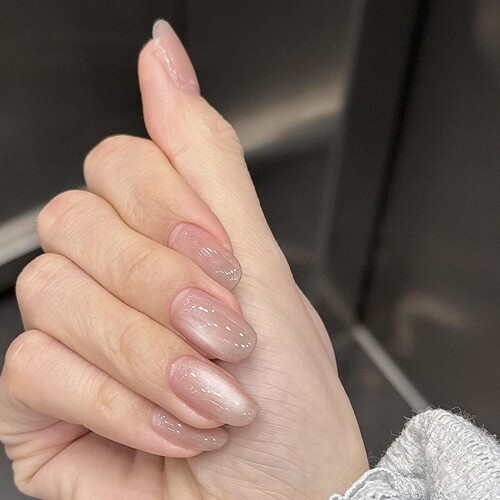 手工穿戴甲裸色玻璃珠杏仁猫眼美甲2026新年款高质量成品指甲贴片