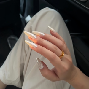 白色极光手工脚趾甲穿戴甲持久防水孕妇手工美甲贴片网红光疗