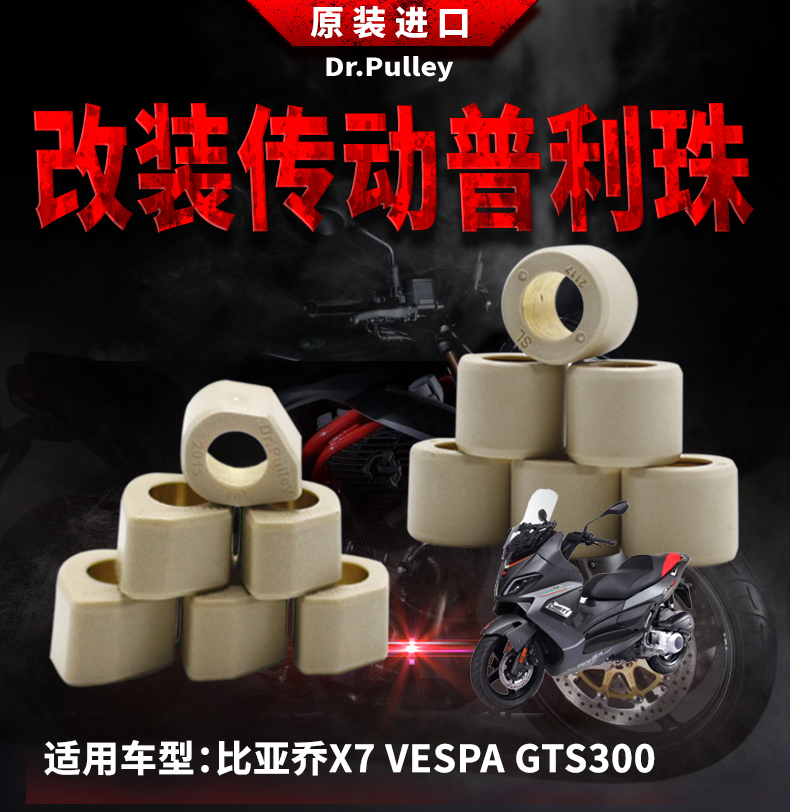 台湾进口谦淳圆形/多边形普利珠2117适用于比亚乔X7 VESPAGTS300-封面