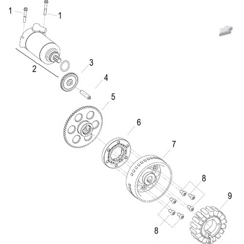 原厂 金鹏TRK502 起动大齿轮组件(BJ500GS-A)