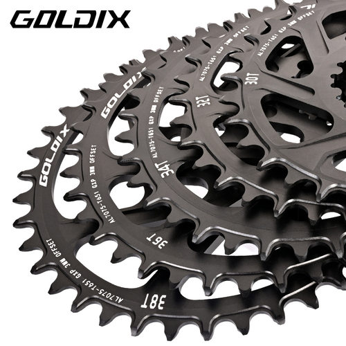 GOLDIX GXP三钉牙盘6mm偏移正负齿盘片30/32/34/36/38T山地车单盘