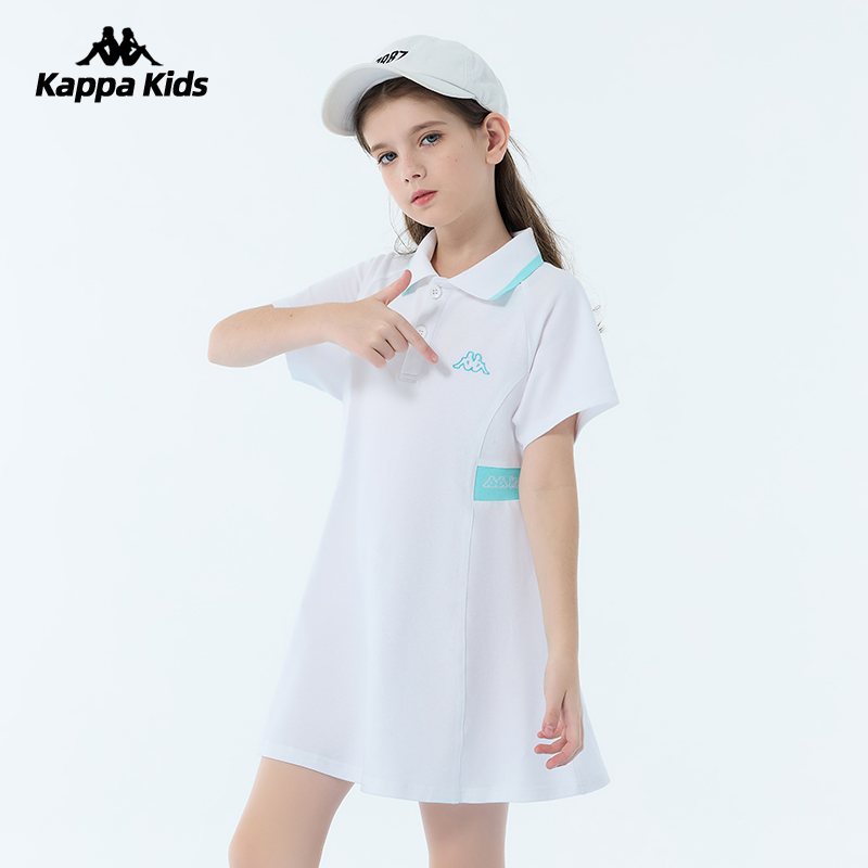 Kappa卡帕童装女童短袖连衣裙夏