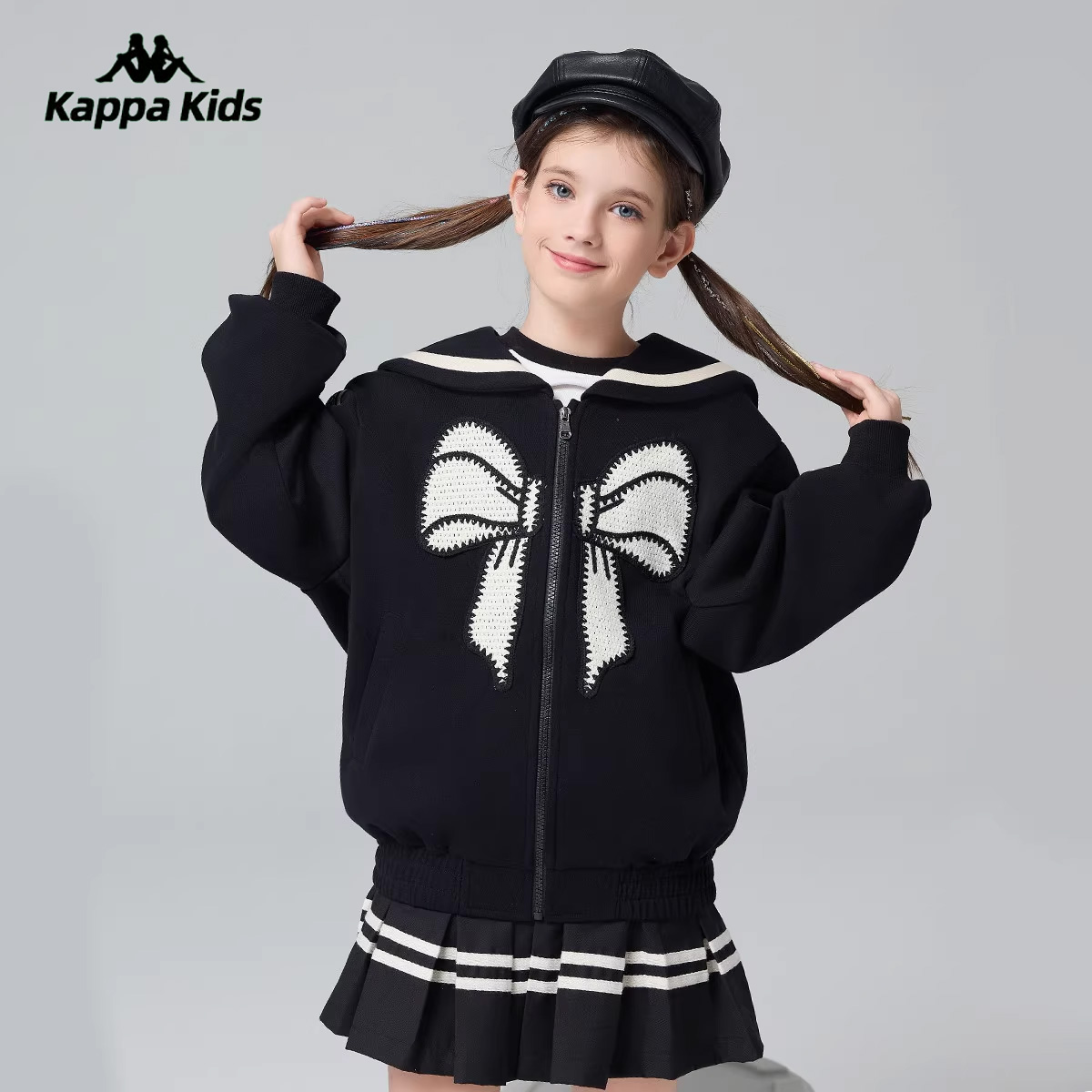 kappa背靠背秋冬女童针织衫外套