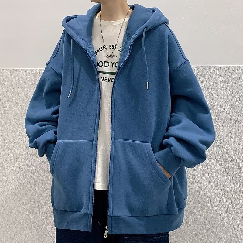 秋冬季港风卫衣男连帽开衫拉链韩卫衣