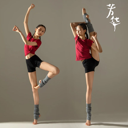 芳华舞蹈演出服成人短袖短裤T恤现代舞沂蒙颂同款摄影儿童练功服