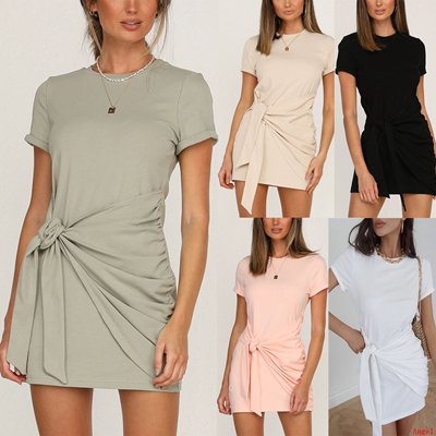2021 spring and summer new arrivals lace-up short dress