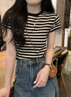 哺乳上衣韩版条纹正肩打底衫百搭