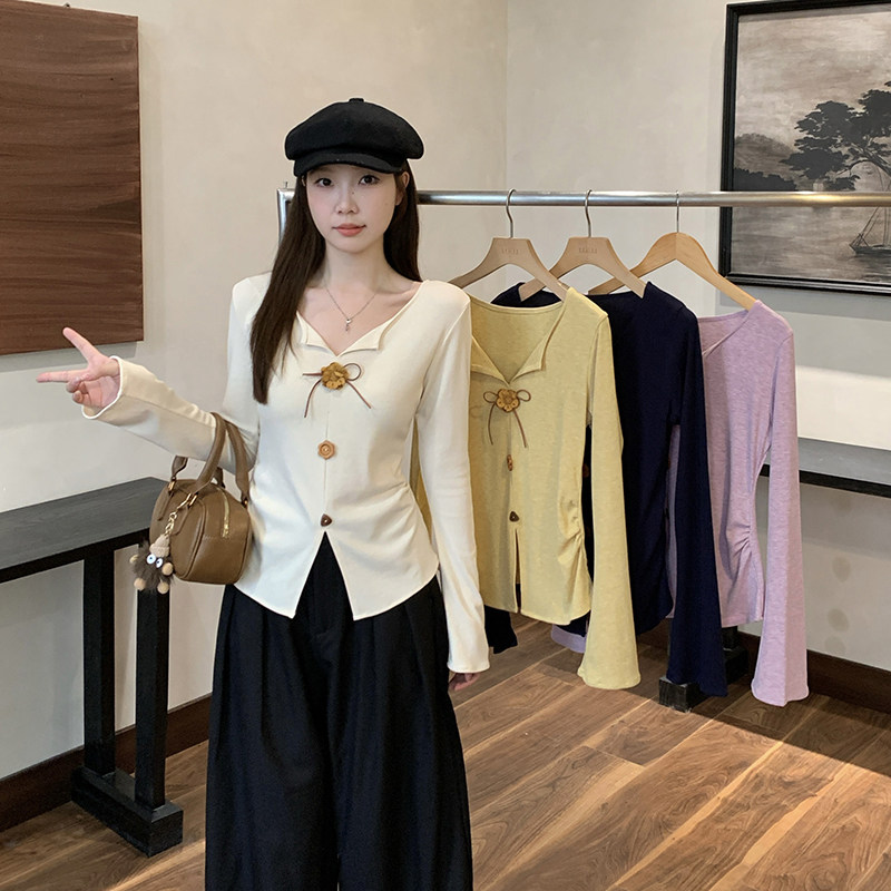哺乳上衣秋季大码立体花朵长袖t恤产后显瘦辣妈款外出喂奶打底衫