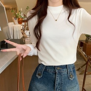 哺乳上衣秋冬季小立领纯色正肩长袖t恤辣妈款外出显瘦喂奶打底衫