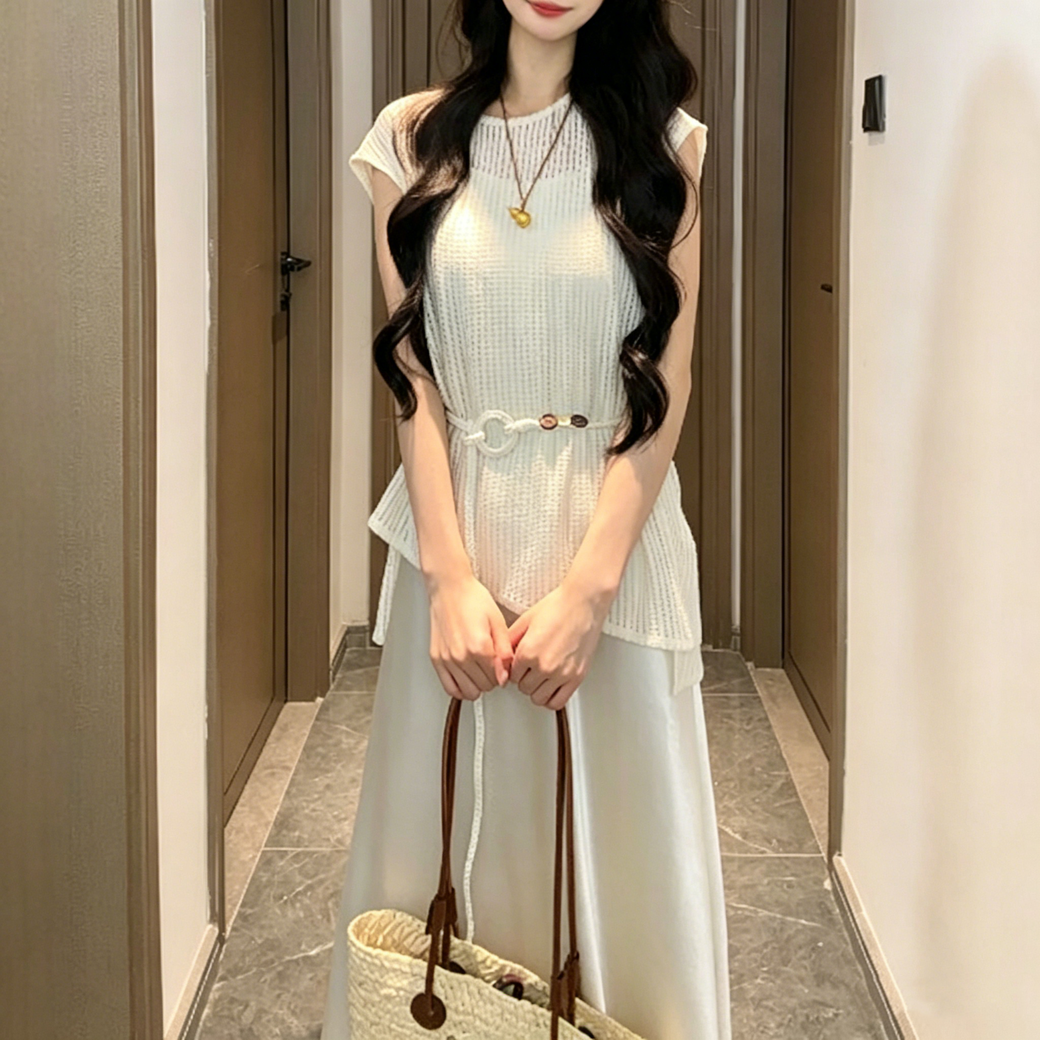 哺乳衣外出辣妈款夏季产后喂奶衣显瘦防晒罩衫吊带哺乳连衣裙套装