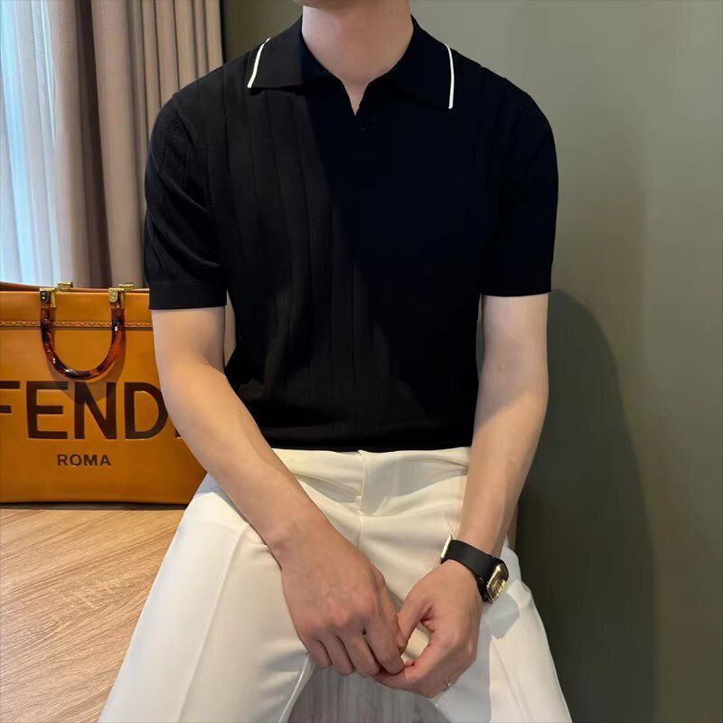 纹海鸥男款针织美式衫恤风olo老