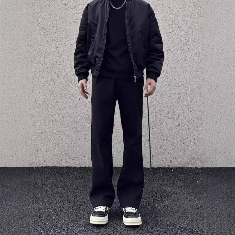 西裤微喇卫裤星空显瘦anfit呢潮牌le百搭重磅美式男秋冬c517弯刀