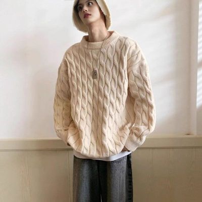 秋冬毛衣针织衫麻圆领潮牌男女