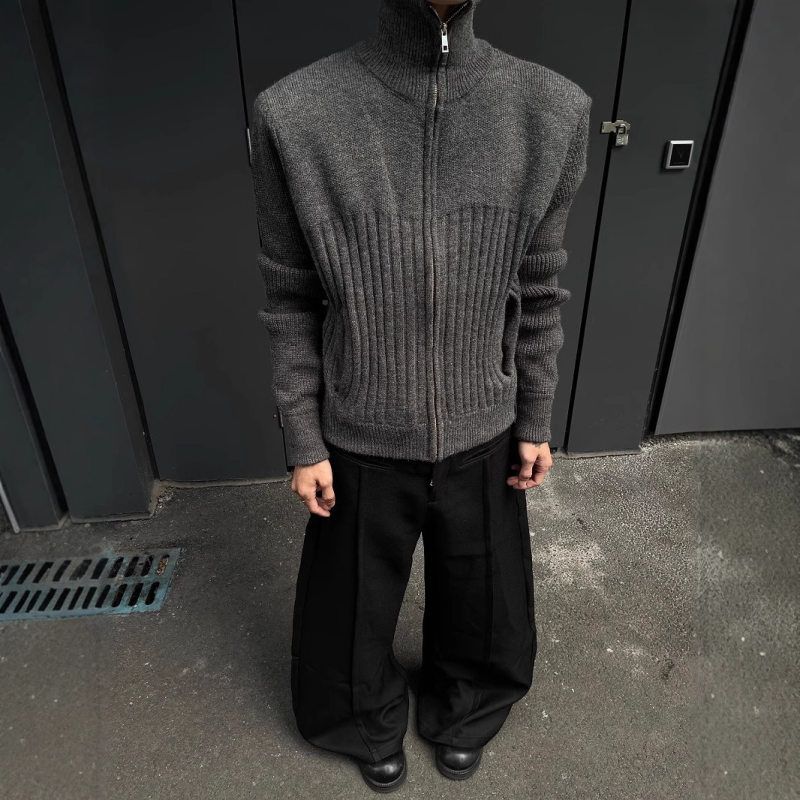 2025拉链毛衣双高领短款男女开衫