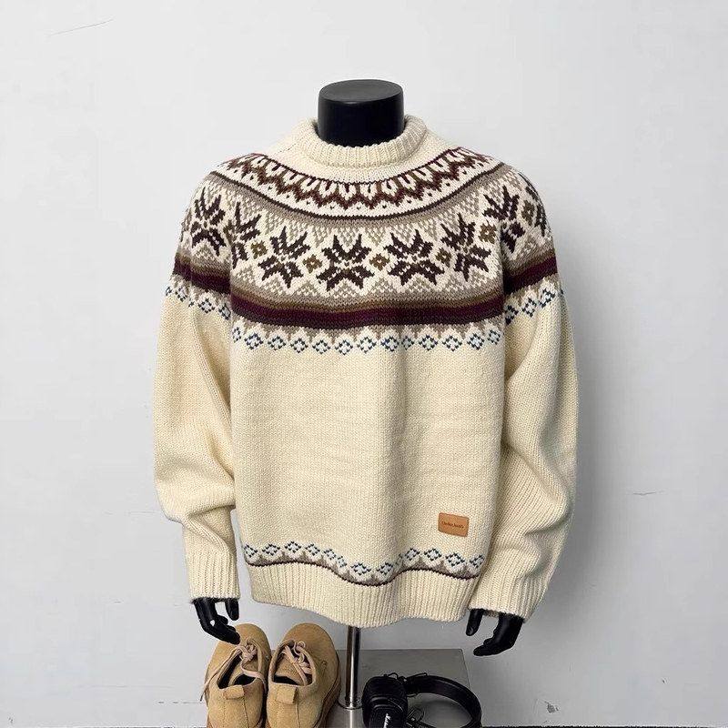 针织衫复古费尔岛男款美式慵懒