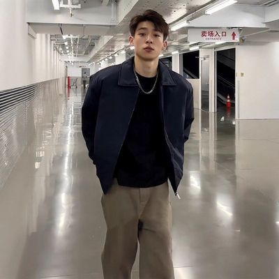 夹飞行anfit棉服男款藏青色夹克