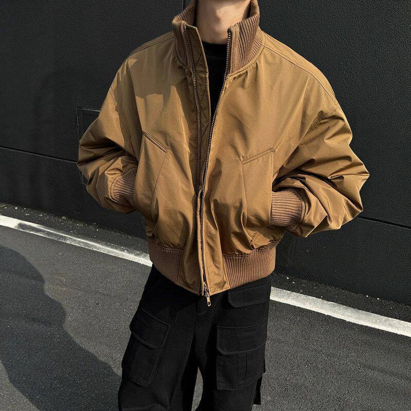 冬季棉服潮牌棉衣外套立领棉袄青少年美式夹克加厚飞行员短款男款