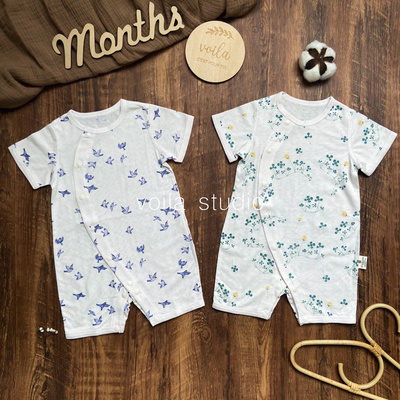 超轻薄~petitpiao竹棉短袖爬服