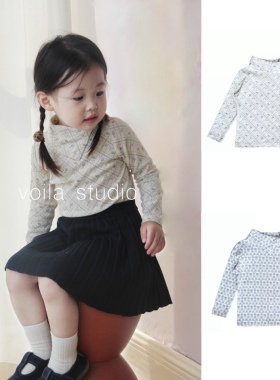 欧美女宝宝进口匹马棉T恤高领长袖上衣内搭秋衣打底衣A类全棉sp