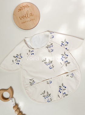 宝宝吃饭围兜短袖防水罩衣儿童反穿衣食饭兜围嘴薄款柔软幼儿园