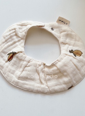 voila ins宝宝口水巾纯棉纱布新生儿围兜防吐奶可爱360度六层纱ks
