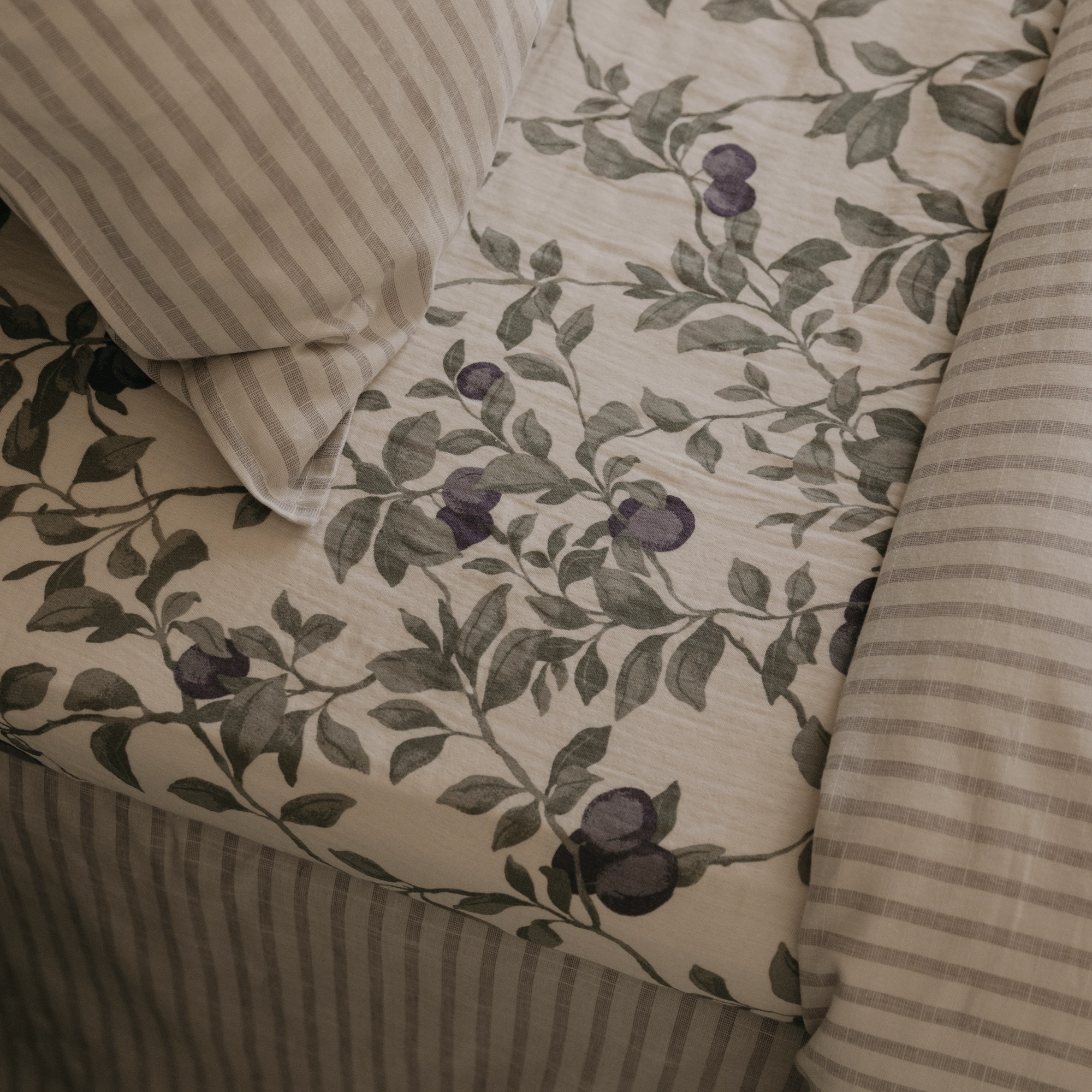 北欧插画风ins床品纯棉纱布四件套双层纱A类婴儿床笠被套gf西梅