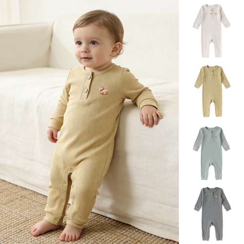 马年限定~纯色莫代尔连体爬服A类